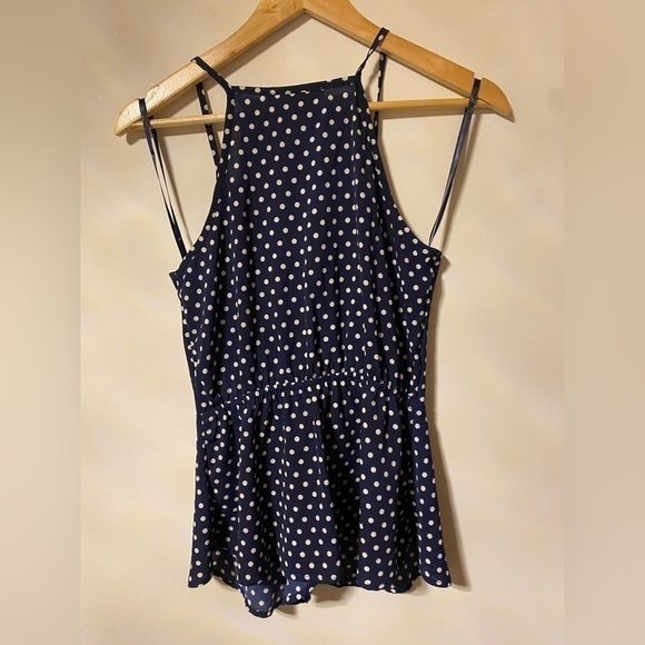 Monteau blue and white Polka Dot Tank Top - Picture 3 of 4